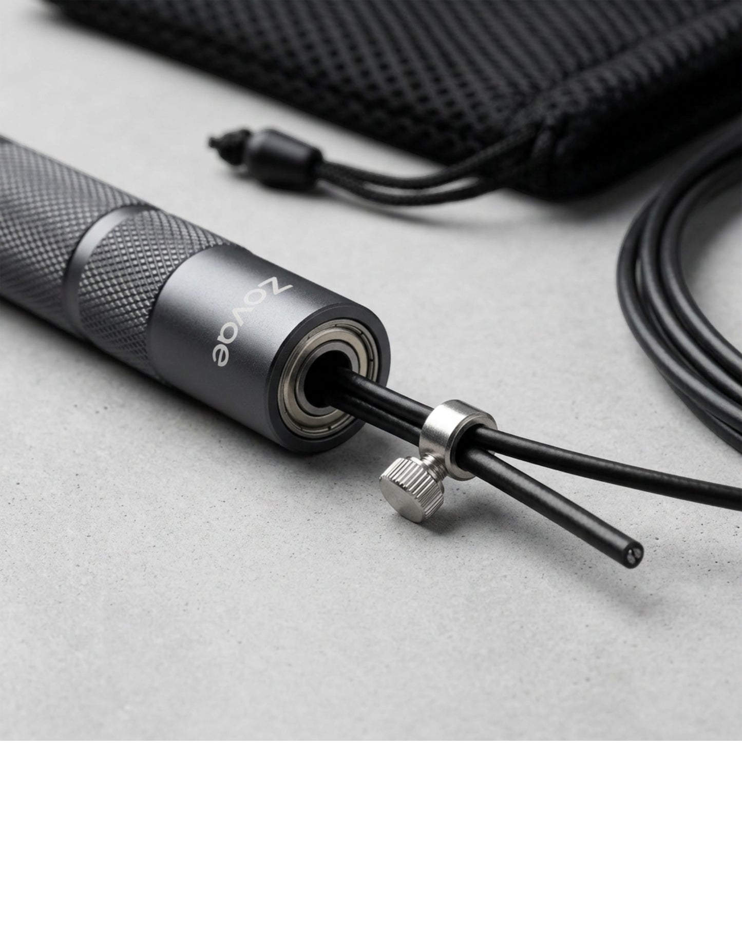 Zovae Adjustable Speed Jump Rope Black 9 ft