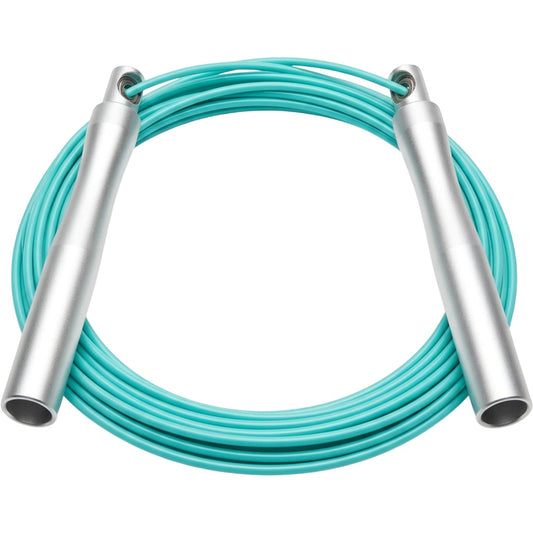 Zovae Glidewire TPU-Coated Steel Jump Rope Adjustable to 9.5 ft Aqua Silver - Product view