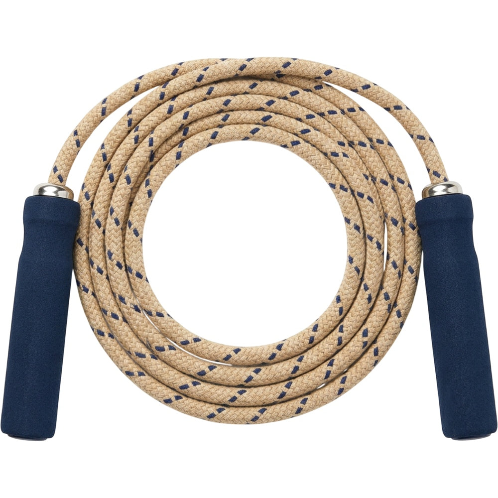 Zovae Loomstep Braided Cotton Blend Jump Rope 9 ft Sand Navy - Product view