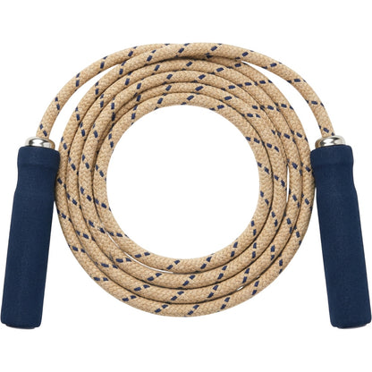 Zovae Loomstep Braided Cotton Blend Jump Rope 9 ft Sand Navy - Product view