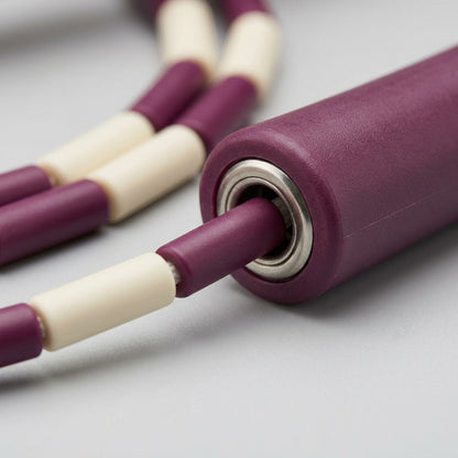 Zovae Rhythmblock Beaded Jump Rope 8.5 ft Plum Ivory - Detail view