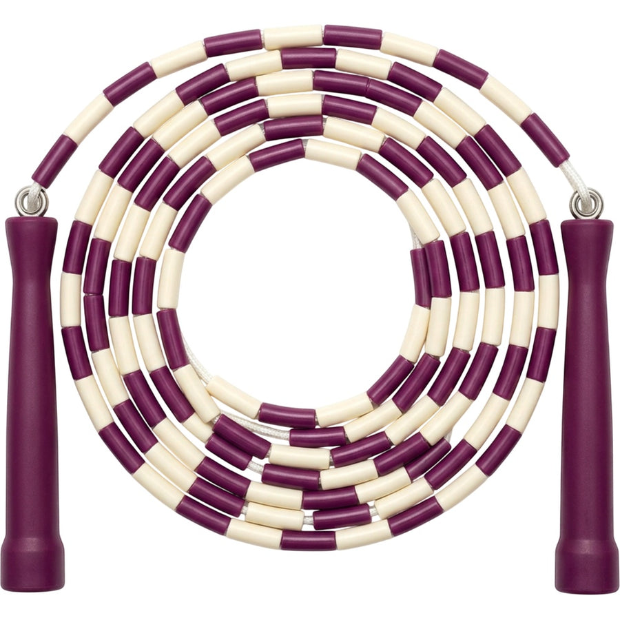 Zovae Rhythmblock Beaded Jump Rope 8.5 ft Plum Ivory